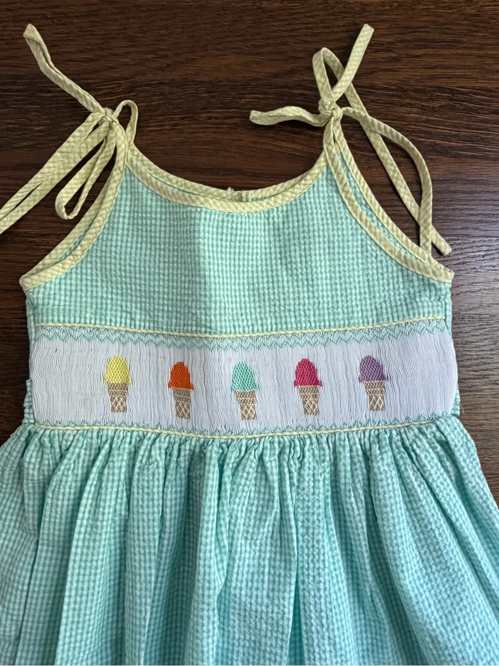 Girls Smocked Ice Cream Sundress 5